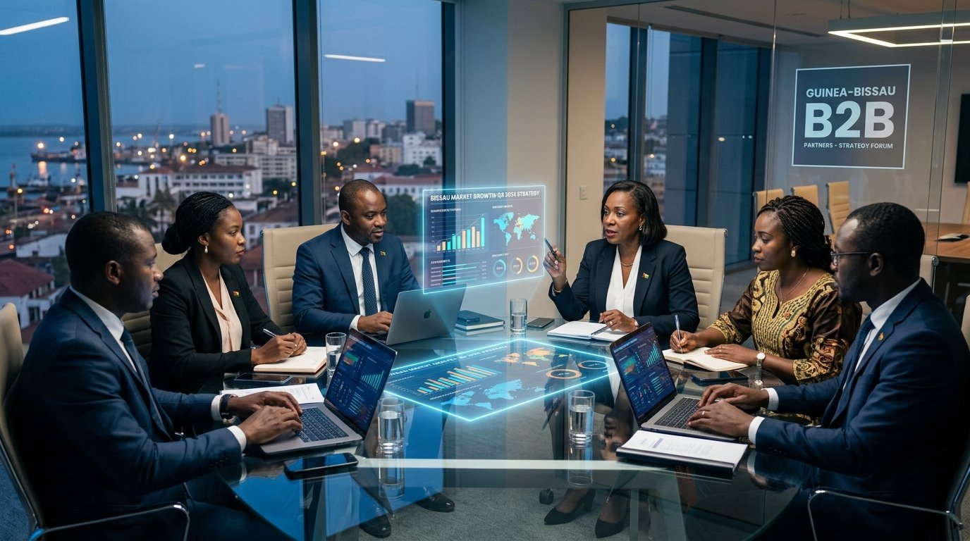 Equipa B2B Tendance GB em reunião estratégica de negócios em Bissau